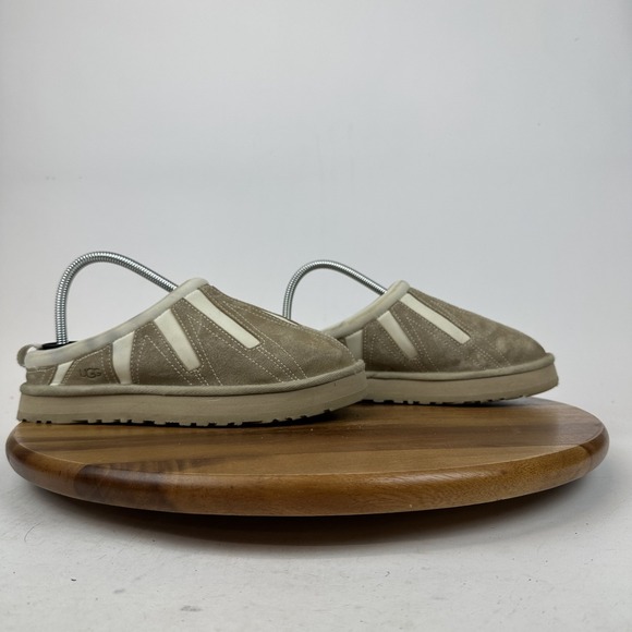 UGG Other - Big Kids Ugg Tazz Sunwave Beige Suede Lined Slip On Casual Slippers Size 6 Y GUC